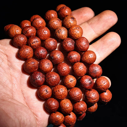 28"Tibetan Temple Collection Old Natural Phoenix Eye Bodhi Ball 108 Buddha Beads Necklace Pendant Amulet Town house Exorcism