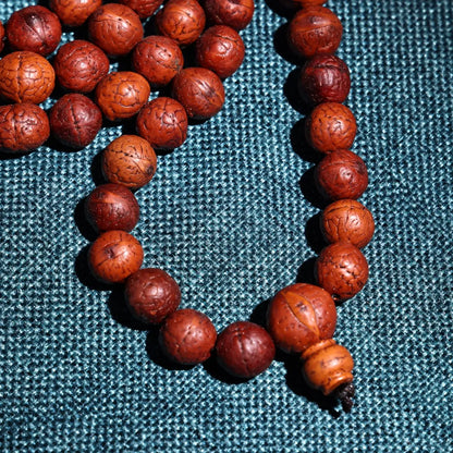 28"Tibetan Temple Collection Old Natural Phoenix Eye Bodhi Ball 108 Buddha Beads Necklace Pendant Amulet Town house Exorcism