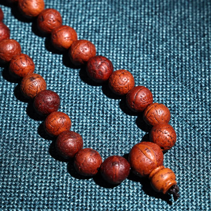 28"Tibetan Temple Collection Old Natural Phoenix Eye Bodhi Ball 108 Buddha Beads Necklace Pendant Amulet Town house Exorcism
