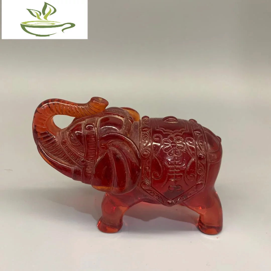 Chinese Resin Amber Elephant Crafts Statue Crafts