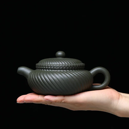 280cc China Yixing Purple Clay Teapot Pure Handmade Teaware Set Household Teapot Trivets Tableware Set Kitchen Kunggu Teaports