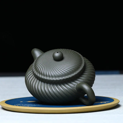 280cc China Yixing Purple Clay Teapot Pure Handmade Teaware Set Household Teapot Trivets Tableware Set Kitchen Kunggu Teaports
