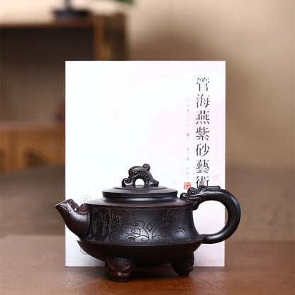 280cc Yixing Handmade Purple Clay Teapot Hand Painted TeaSet Cup Drinking Utensil Kettle Tea Ceremony Gifts