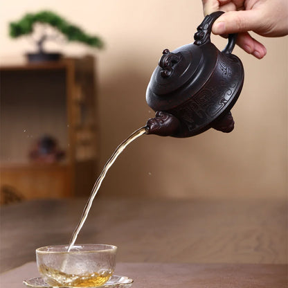 280cc Yixing Handmade Purple Clay Teapot Hand Painted TeaSet Cup Drinking Utensil Kettle Tea Ceremony Gifts