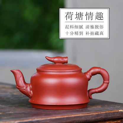 280cc Yixing clay teapot Hand made Tea Pot Original Ore Red Nafo Stone Ladle Chinese Tea Pot Kung Fu Tea Set