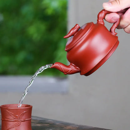 280cc Yixing clay teapot Hand made Tea Pot Original Ore Red Nafo Stone Ladle Chinese Tea Pot Kung Fu Tea Set