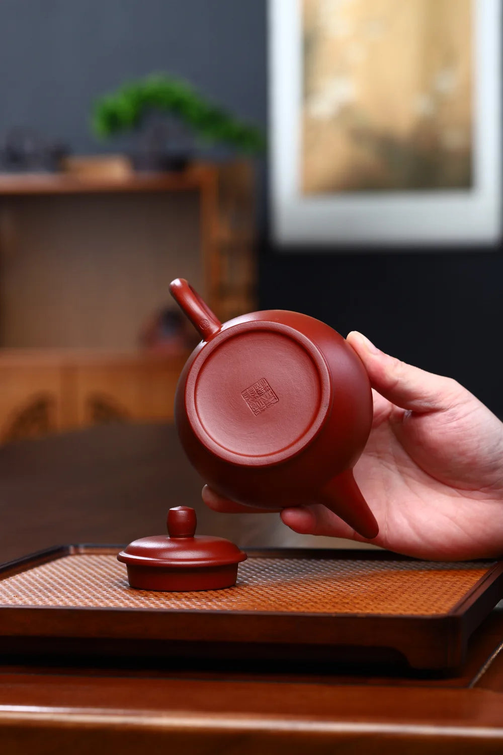 280cc Yixing teapot handmade shuiping pot raw ore Dahongpao purple clay pot Kung fu tea set home brewing teapot
