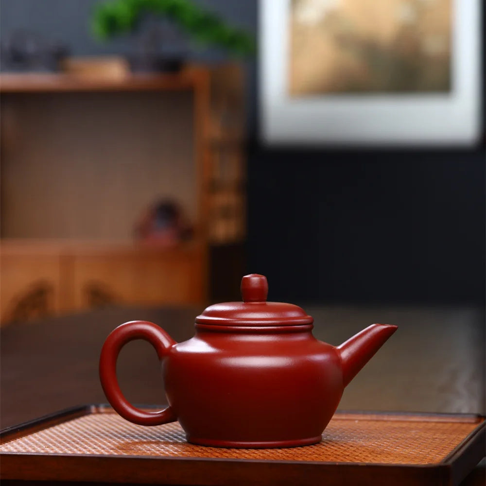 280cc Yixing teapot handmade shuiping pot raw ore Dahongpao purple clay pot Kung fu tea set home brewing teapot