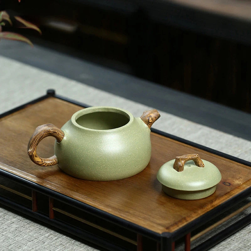 280ml Authentic Yixing Purple Clay Teapots Famous Artists Handmade Tea Pot Raw Ore Bean Green Sand Kettle Chinese Zisha Tea Set