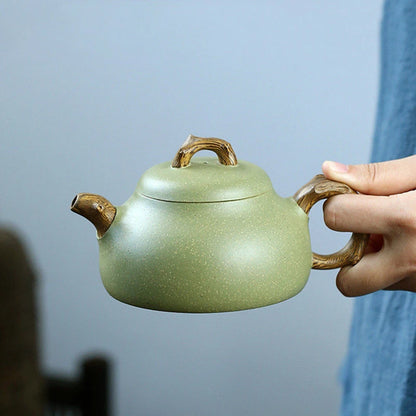 280ml Authentic Yixing Purple Clay Teapots Famous Artists Handmade Tea Pot Raw Ore Bean Green Sand Kettle Chinese Zisha Tea Set