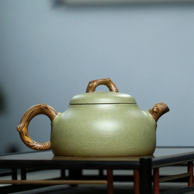 280ml Authentic Yixing Purple Clay Teapots Famous Artists Handmade Tea Pot Raw Ore Bean Green Sand Kettle Chinese Zisha Tea Set