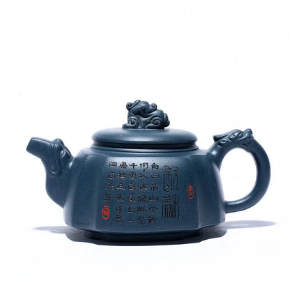 280ml Authentic Yixing Purple Clay Teapots Handmade Filter Beauty Tea Pot Raw Ore Azure Mud Zisha Kettle Customized Tea Set