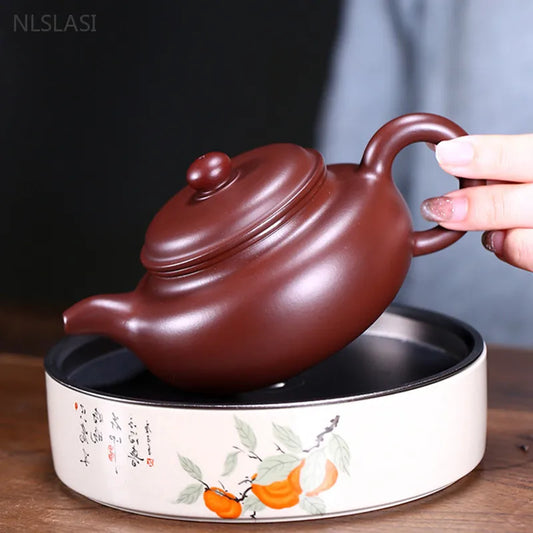 280ml Boutique Yixing Purple Clay Tea Pot Antique Zhu Mud Filter Teapot Handmade Beauty Tea Infuser Customized Tea Set Gifts