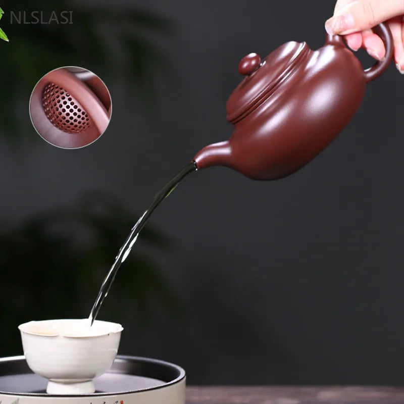 280ml Boutique Yixing Purple Clay Tea Pot Antique Zhu Mud Filter Teapot Handmade Beauty Tea Infuser Customized Tea Set Gifts