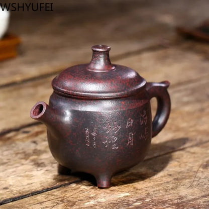 280ml Chinese Retro Yixing Firewood Kiln Change Tea Pot Purple Clay Filter Teapots Handmade Tea Set Beauty Kettle Customized