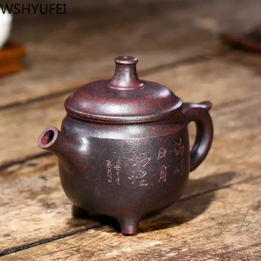 280ml Chinese Retro Yixing Firewood Kiln Change Tea Pot Purple Clay Filter Teapots Handmade Tea Set Beauty Kettle Customized