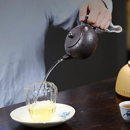280ml Chinese Yixing High-end Purple Clay Teapots Handmade Dragon Pattern Tea Pot Raw Ore Black Mud Beauty Kettle Zisha Tea Set
