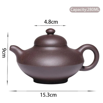 280ml Chinese Yixing Large Capacity Purple Clay Teapots Famous Handmade Tea Pot Raw Ore Purple Mud Kettle High-end Zisha Tea Set