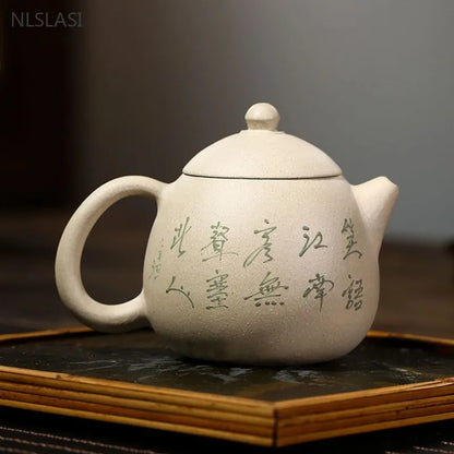 280ml Chinese Yixing Purple Clay Teapot Hand-painted Dragon's Egg Tea Pot Customized Filter Tea Infuser Zisha Beauty Tea Set
