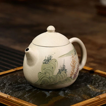 280ml Chinese Yixing Purple Clay Teapot Hand-painted Dragon's Egg Tea Pot Customized Filter Tea Infuser Zisha Beauty Tea Set