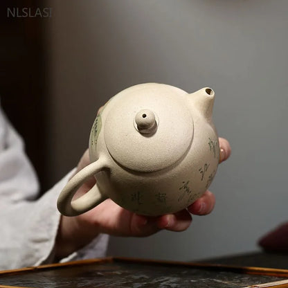 280ml Chinese Yixing Purple Clay Teapot Hand-painted Dragon's Egg Tea Pot Customized Filter Tea Infuser Zisha Beauty Tea Set