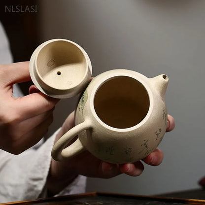 280ml Chinese Yixing Purple Clay Teapot Hand-painted Dragon's Egg Tea Pot Customized Filter Tea Infuser Zisha Beauty Tea Set