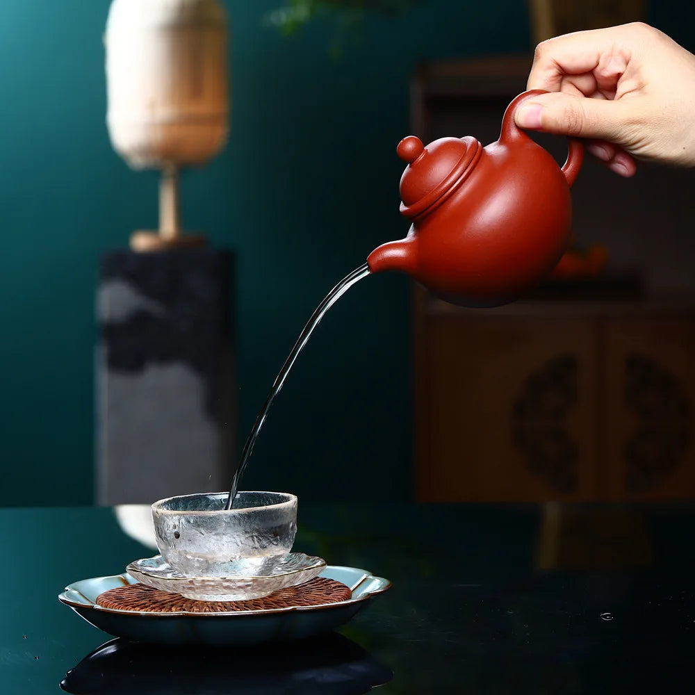 280ml Chinese Yixing Purple Clay Teapot Raw Ore Section Mud Home Tea Pot Zisha Kettle Handmade Tea  Set