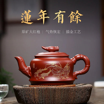 280ml Chinese Yixing Purple Clay Teapots Beauty Kettle Famous Artists Handmade Tea Pot Authentic Raw Ore Zisha Tea Set Teaware