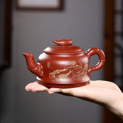 280ml Chinese Yixing Purple Clay Teapots Beauty Kettle Famous Artists Handmade Tea Pot Authentic Raw Ore Zisha Tea Set Teaware