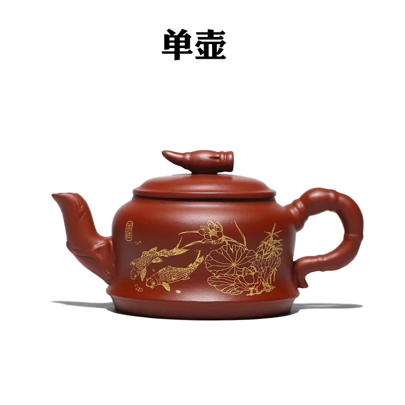 280ml Chinese Yixing Purple Clay Teapots Beauty Kettle Famous Artists Handmade Tea Pot Authentic Raw Ore Zisha Tea Set Teaware