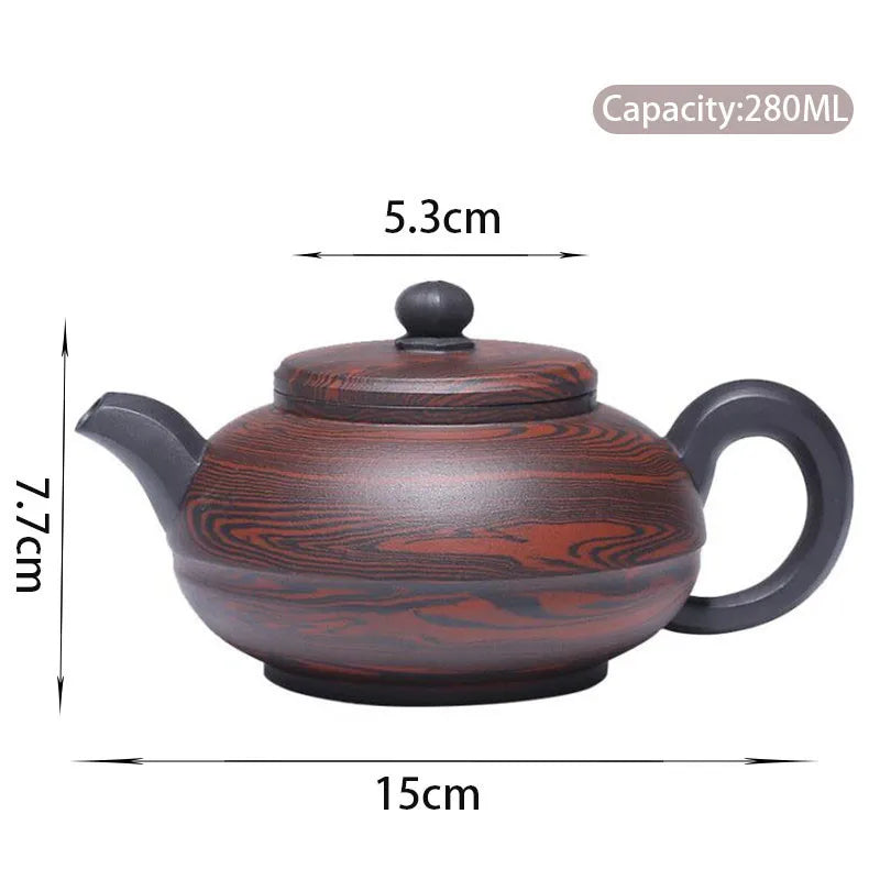 280ml Chinese Yixing Purple Clay Teapots Famous Handmade Large Capacity Tea Pot Raw Ore Purple Mud Beauty Kettle Zisha Tea Set