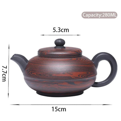 280ml Chinese Yixing Purple Clay Teapots Famous Handmade Large Capacity Tea Pot Raw Ore Purple Mud Beauty Kettle Zisha Tea Set