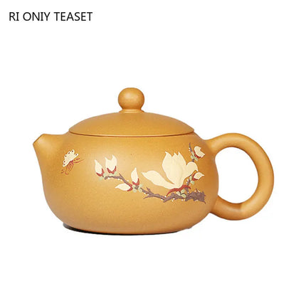 280ml Chinese Yixing Purple Clay Teapots Raw Ore Section Mud Xishi Tea Pot Customized Beauty Filter Kettle Retro Zisha Tea Set