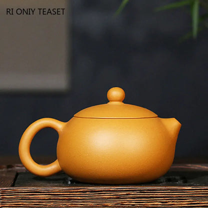 280ml Chinese Yixing Purple Clay Teapots Raw Ore Section Mud Xishi Tea Pot Customized Beauty Filter Kettle Retro Zisha Tea Set