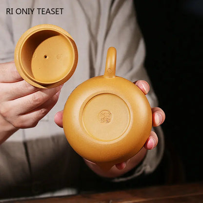 280ml Chinese Yixing Purple Clay Teapots Raw Ore Section Mud Xishi Tea Pot Customized Beauty Filter Kettle Retro Zisha Tea Set