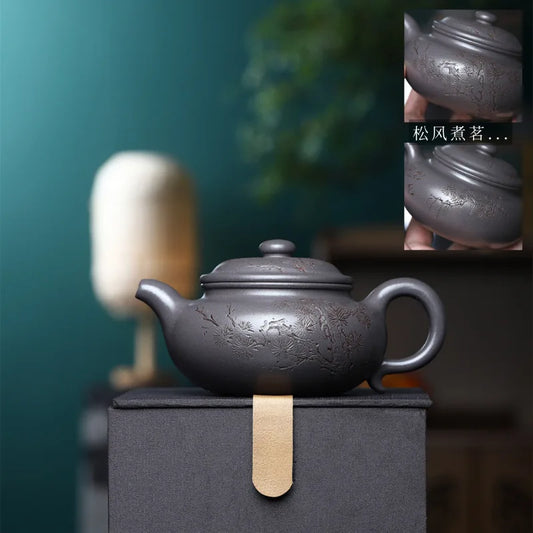 280ml Chinese Yixing Traditional Purple Clay Teapots Beauty Kettle Famous Artists Handmade Antique Tea Pot Raw Ore Zisha Tea Set