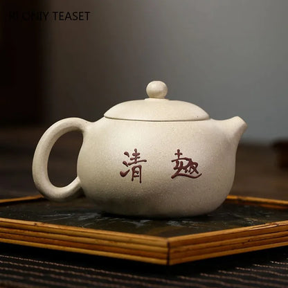 280ml Hand Painted Lotus Xishi Tea Pot Chinese Yixing Purple Clay Teapot Customized Filter Beauty Kettle Tradition Zisha Tea Set