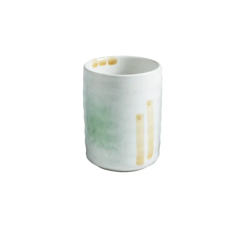 280ml Hand Painted Retro Japanese Style Teacup Water cup Ceramic Teacup Coffee cup China porcelain Drinkware C064