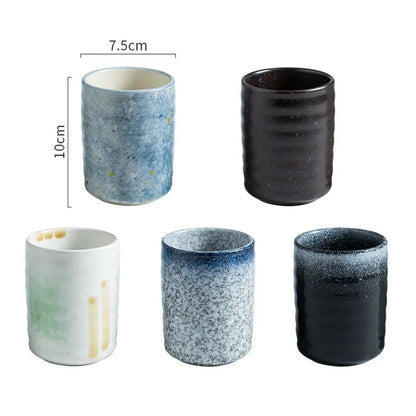 280ml Hand Painted Retro Japanese Style Teacup Water cup Ceramic Teacup Coffee cup China porcelain Drinkware C064