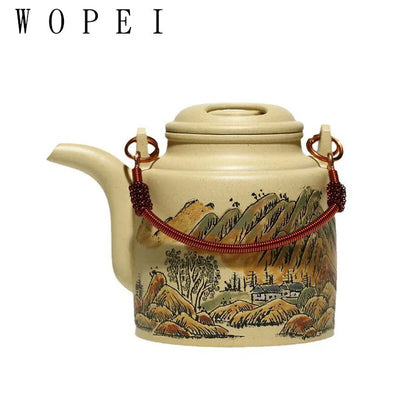 280ml High-end Yixing Purple Clay Teapot Master Hand Painted Landscape Tea Pot Kettle Chinese Handmade Zisha Tea Set Collection