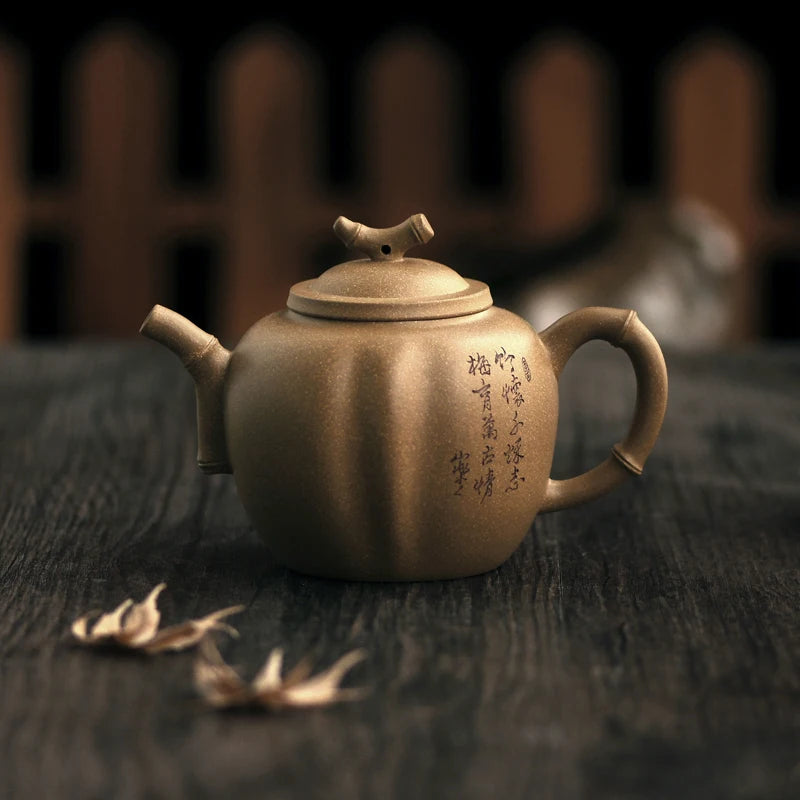 280ml Pure Handmade Yixing Zisha teapot Wind bamboo teapot Hot Sale Free Shipping