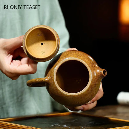280ml Tradition Firewood Kiln Change Yixing Purple Clay Teapots Master Handmade Tea Pot Beauty Kettle Chinese Zisha Tea Set
