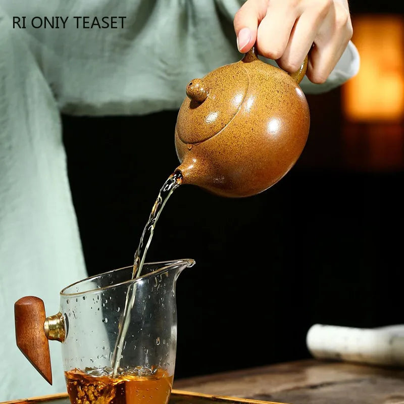 280ml Tradition Firewood Kiln Change Yixing Purple Clay Teapots Master Handmade Tea Pot Beauty Kettle Chinese Zisha Tea Set
