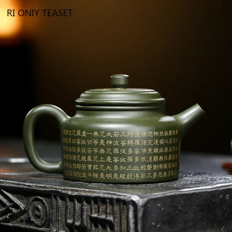 280ml Yixing Boutique Purple Clay Teapots Famous Handmade Tea Pot Raw Ore Green Mud Kettle Chinese Zisha Tea Set Drinkware