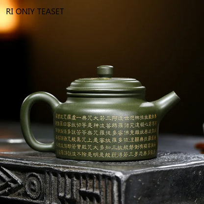 280ml Yixing Boutique Purple Clay Teapots Famous Handmade Tea Pot Raw Ore Green Mud Kettle Chinese Zisha Tea Set Drinkware