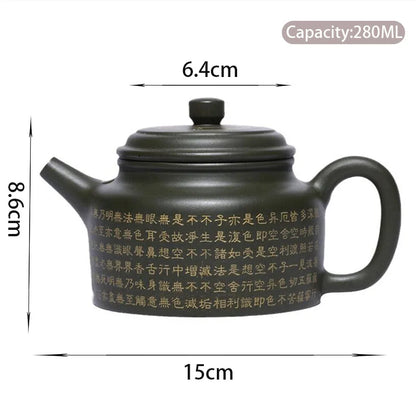 280ml Yixing Boutique Purple Clay Teapots Famous Handmade Tea Pot Raw Ore Green Mud Kettle Chinese Zisha Tea Set Drinkware