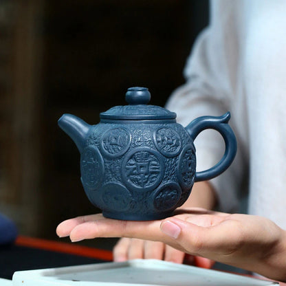 280ml Yixing Famous Purple Clay Teapots Handmade Large Capacity Tea Pot Raw Ore Azure Mud Beauty Kettle Chinese Zisha Tea Set