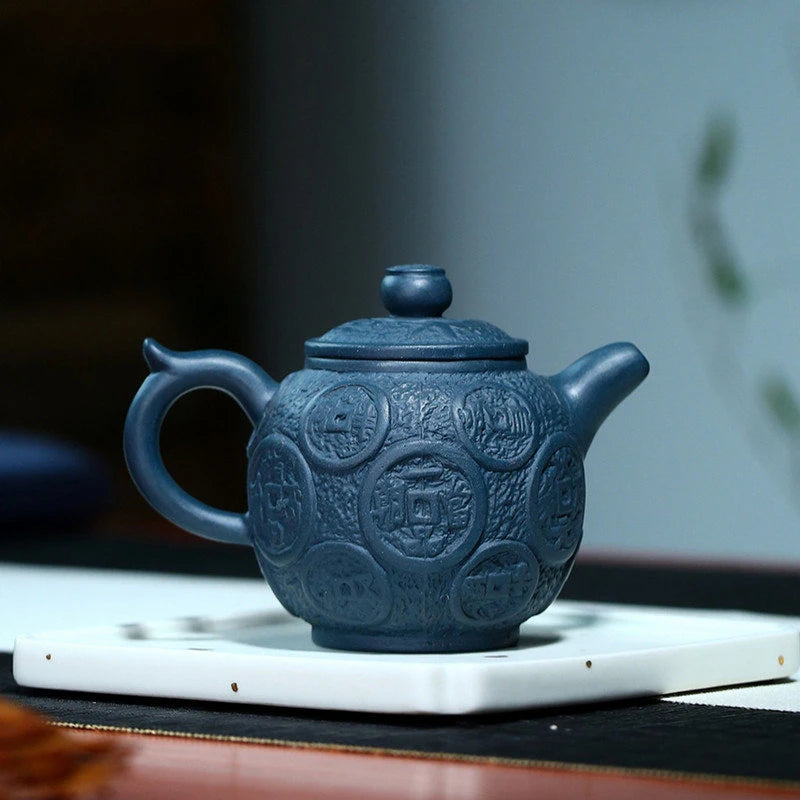 280ml Yixing Famous Purple Clay Teapots Handmade Large Capacity Tea Pot Raw Ore Azure Mud Beauty Kettle Chinese Zisha Tea Set