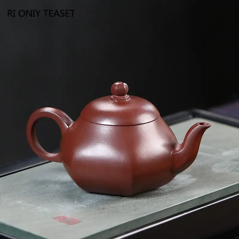 280ml Yixing Handmade Purple Clay Teapots Famous Artists Tea Pot Raw Ore Blood Dragon Sand Kettle Chinese Zisha Tea Set Teaware