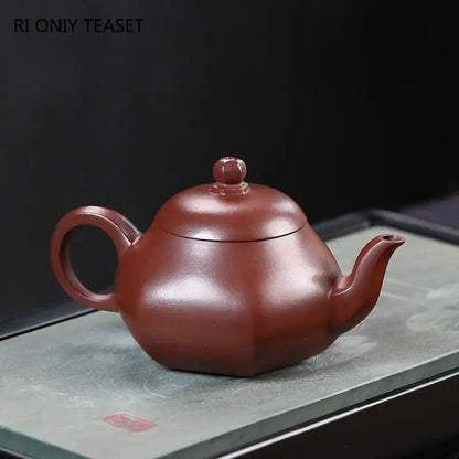 280ml Yixing Handmade Purple Clay Teapots Famous Artists Tea Pot Raw Ore Blood Dragon Sand Kettle Chinese Zisha Tea Set Teaware
